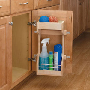 Wood under sink storage cabinet accessories available at Superior Cabinets.