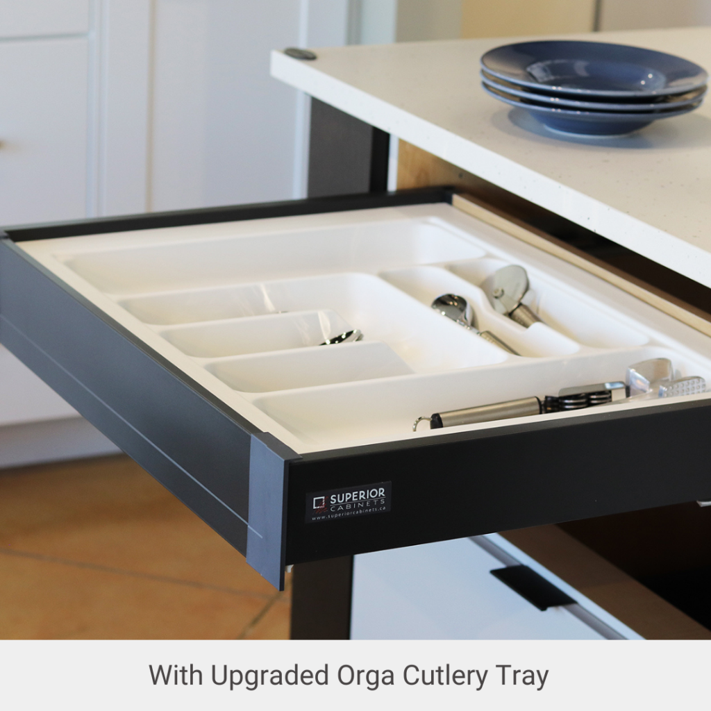 small-rollout-pinnacle-anthracite-black-superior-cabinets also known as the Hettich Atira Drawer System
