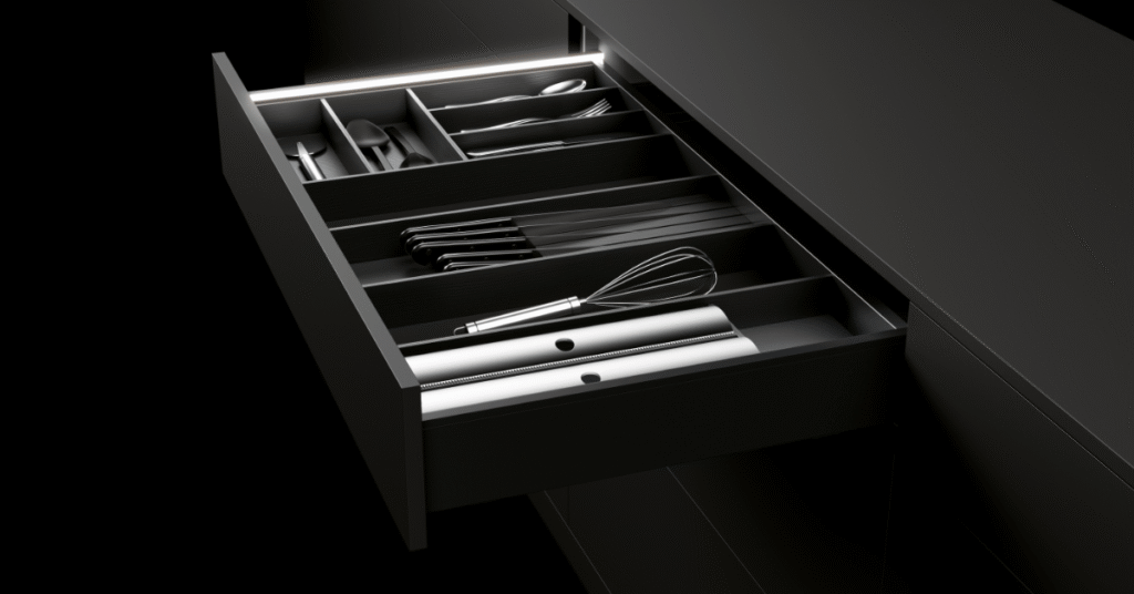 Shallow depth zenith led lit drawer by superior cabinets.